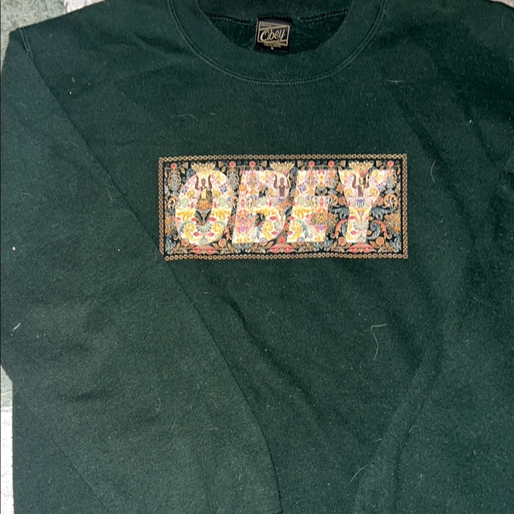 Obey Forest Green Sweatshirt with Vibrant Graphic